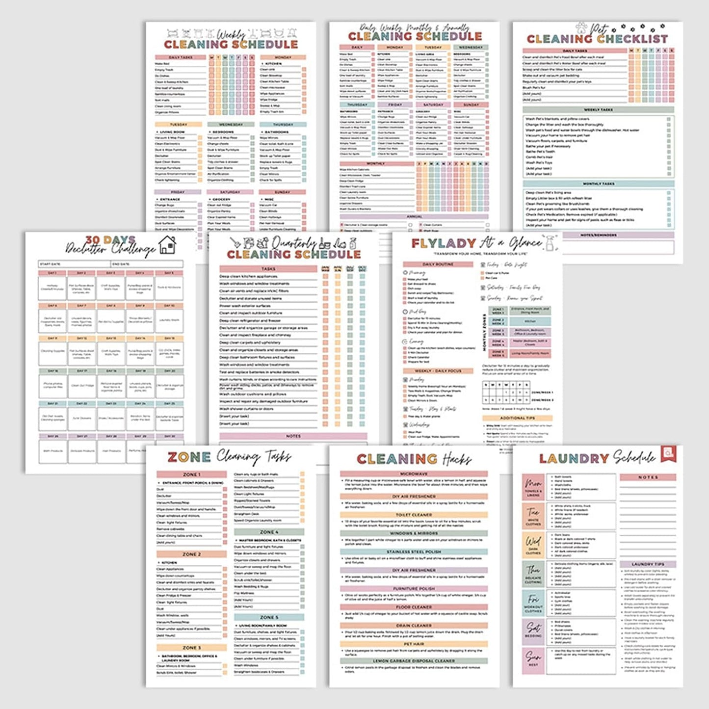 🔥LAST DAY 50% OFF - 📕ADHD Cleaning & Organizing Toolkit - Chore Planner✔
