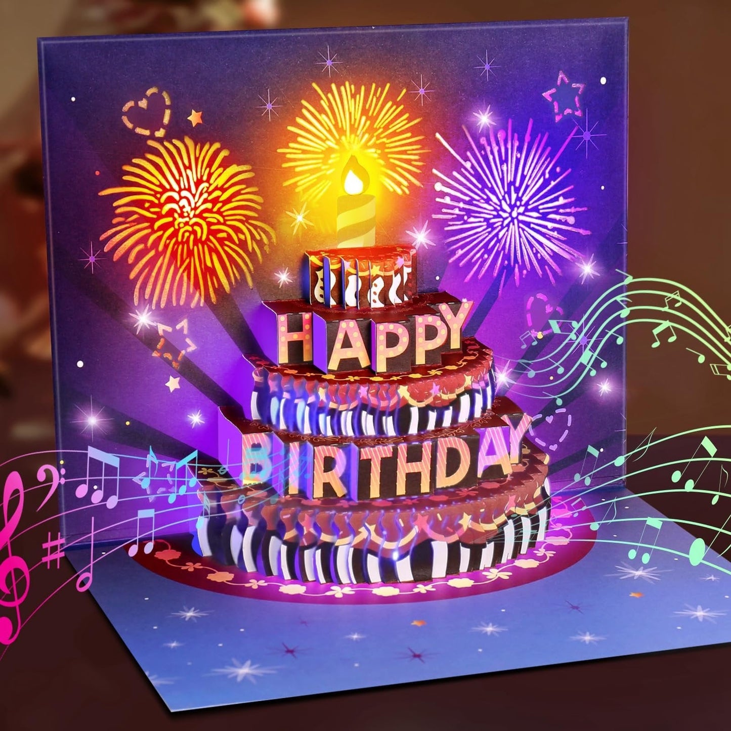 🔥2025 New Arrival - 50% OFF🎉Fireworks Pop-Up Cake Birthday Surprise Card🎂
