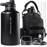 🎖️64oz Portable Cold & Hot Stainless Steel water bottle with Straw – Reusable Drinkware