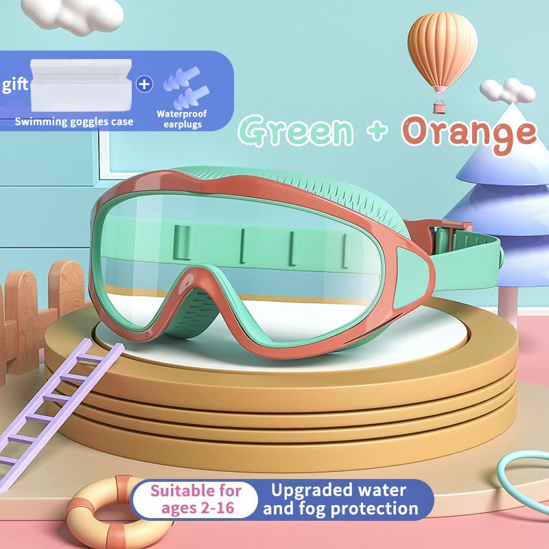 🏊♂️ ✨HD children's large frame waterproof and anti-fog swimming goggles