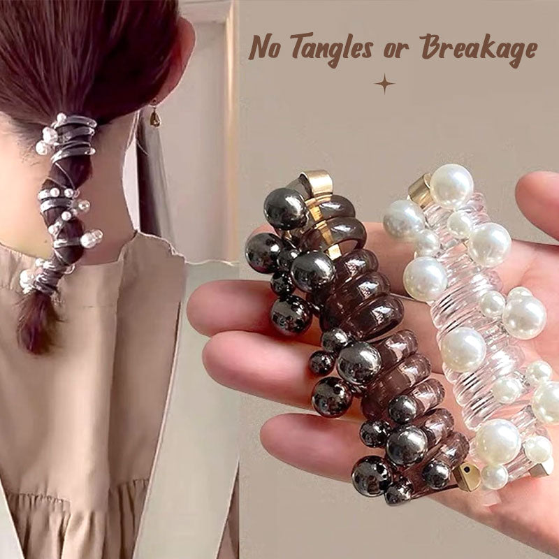 🔥Last Day Promotion-50%OFF -Pearl Straight Spiral Hair Tie
