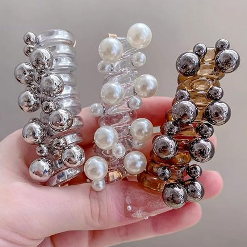 🔥Last Day Promotion-50%OFF -Pearl Straight Spiral Hair Tie