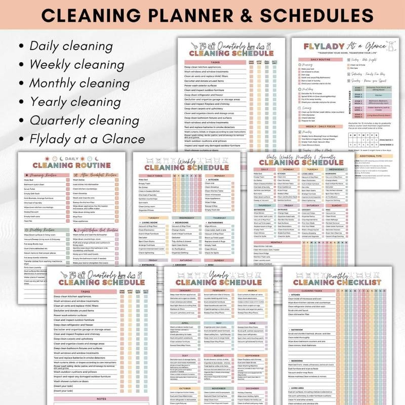 🔥LAST DAY 50% OFF - 📕ADHD Cleaning & Organizing Toolkit - Chore Planner✔