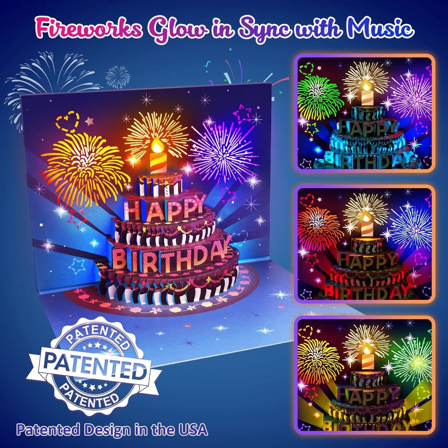 🔥2025 New Arrival - 50% OFF🎉Fireworks Pop-Up Cake Birthday Surprise Card🎂