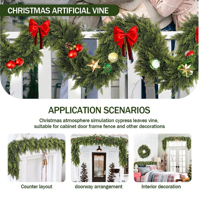 🏆2025 Super Value Set(50% OFF)💥6 FT Artificial Cedar Garlands – Real Touch Winter Greenery