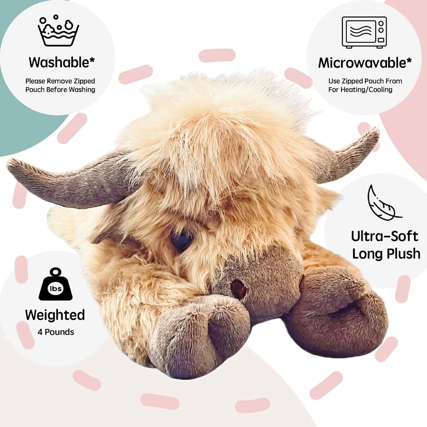 🔥LAST DAY 50% OFF -🎁Cute Cartoon Highland Cow Cuddly Toy