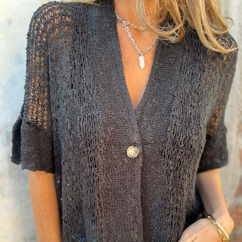 💐 Spring Sale 2025 – 50% OFF! 🔥 Solid Color Knitted Women’s Top with One Button