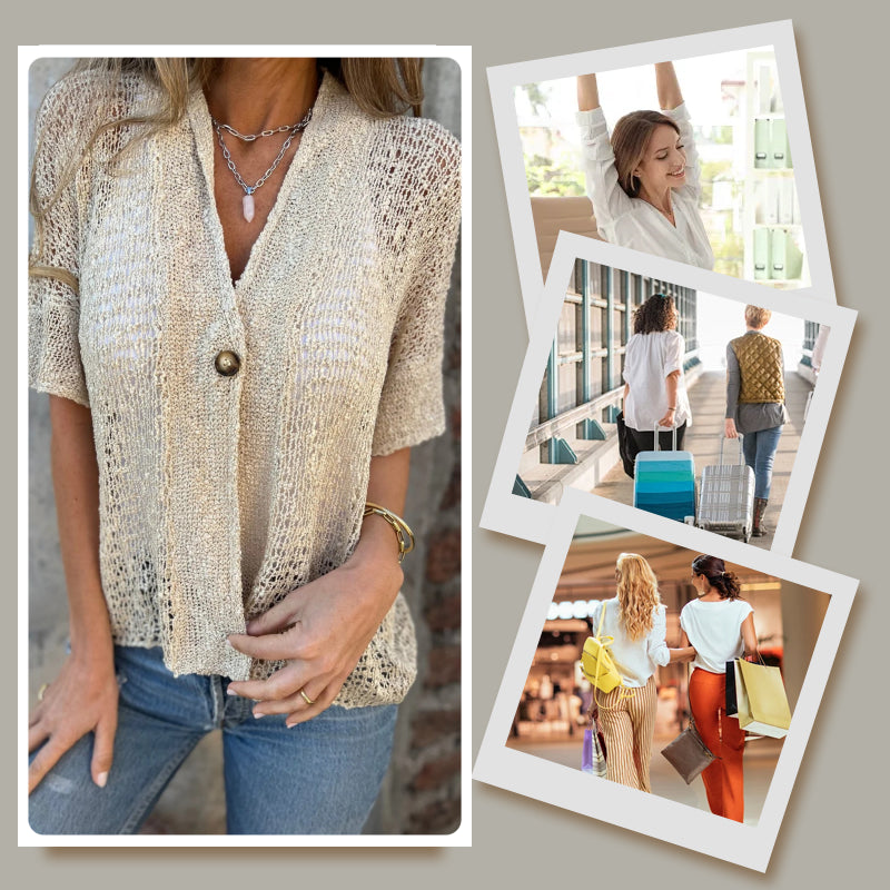 💐 Spring Sale 2025 – 50% OFF! 🔥 Solid Color Knitted Women’s Top with One Button