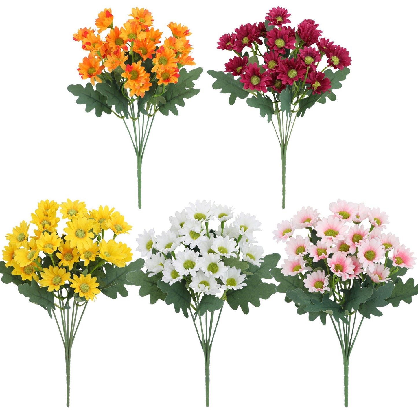 💥 Artificial Outdoor Sunset Mums Flowers - UV resistant, Waterproof, Windproof