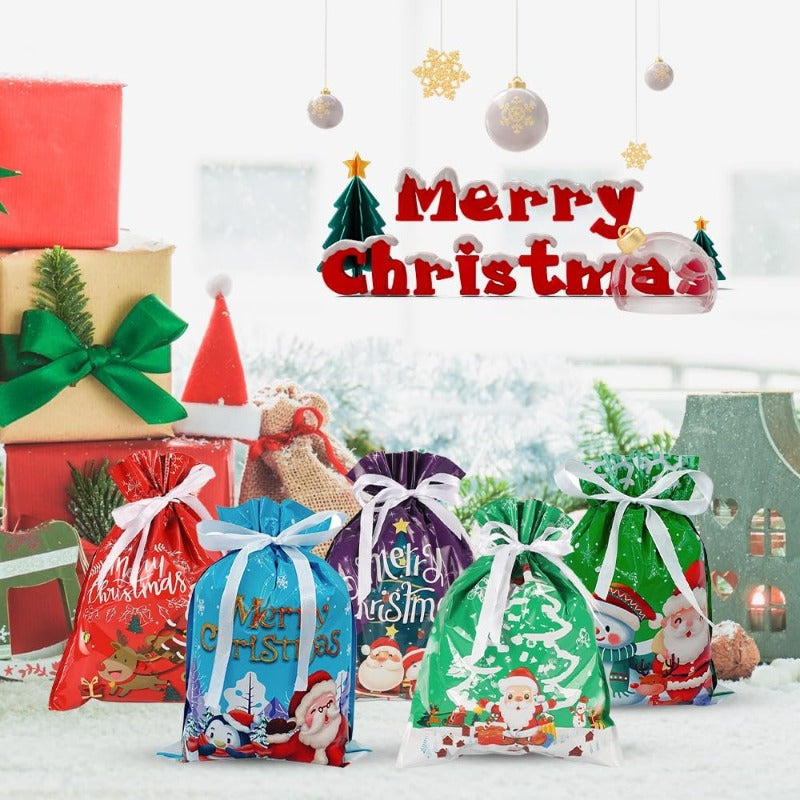 Christmas Gift Bags with Drawstring