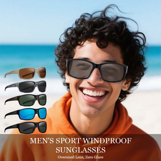 🕶️ Men's Sport Windproof Sunglasses – Oversized Lens, Zero Glare