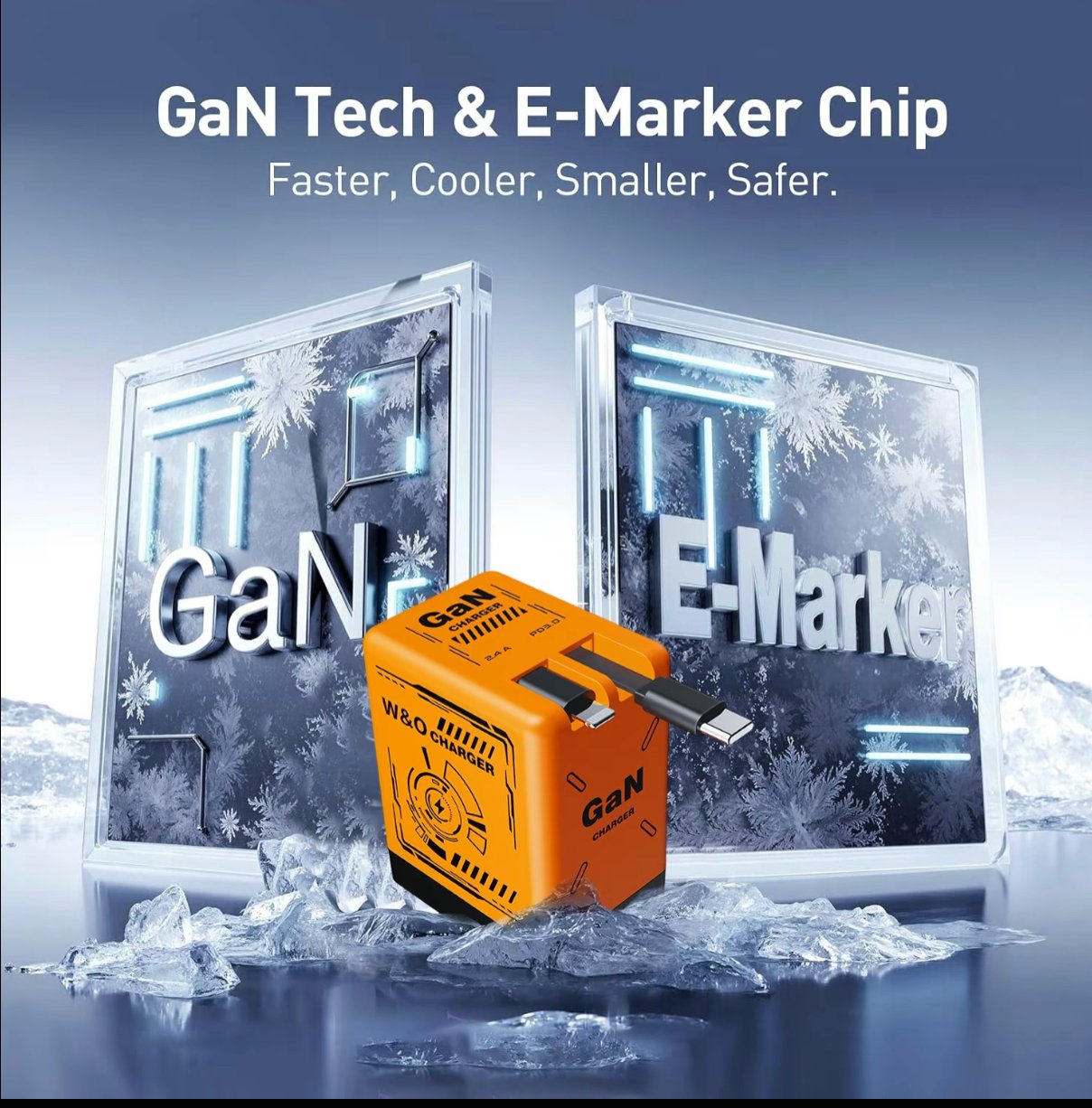 ⏰Limited stock!🔥W&O 2-in-1 GaN 120W Fast Charger