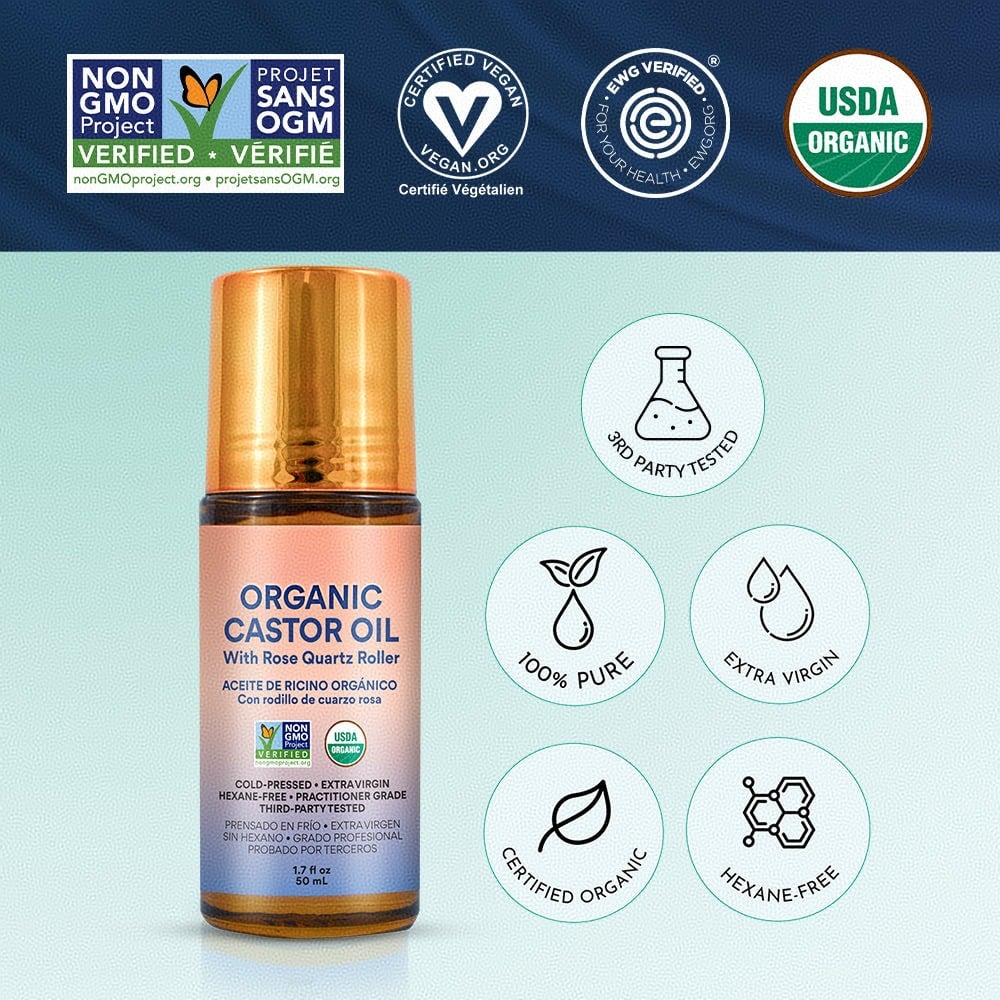 🌿 Refresh & Revive - 50% OFF - ✨ Organic Castor Oil Roll-On - For Radiant Skin, Lush Hair & Relaxation
