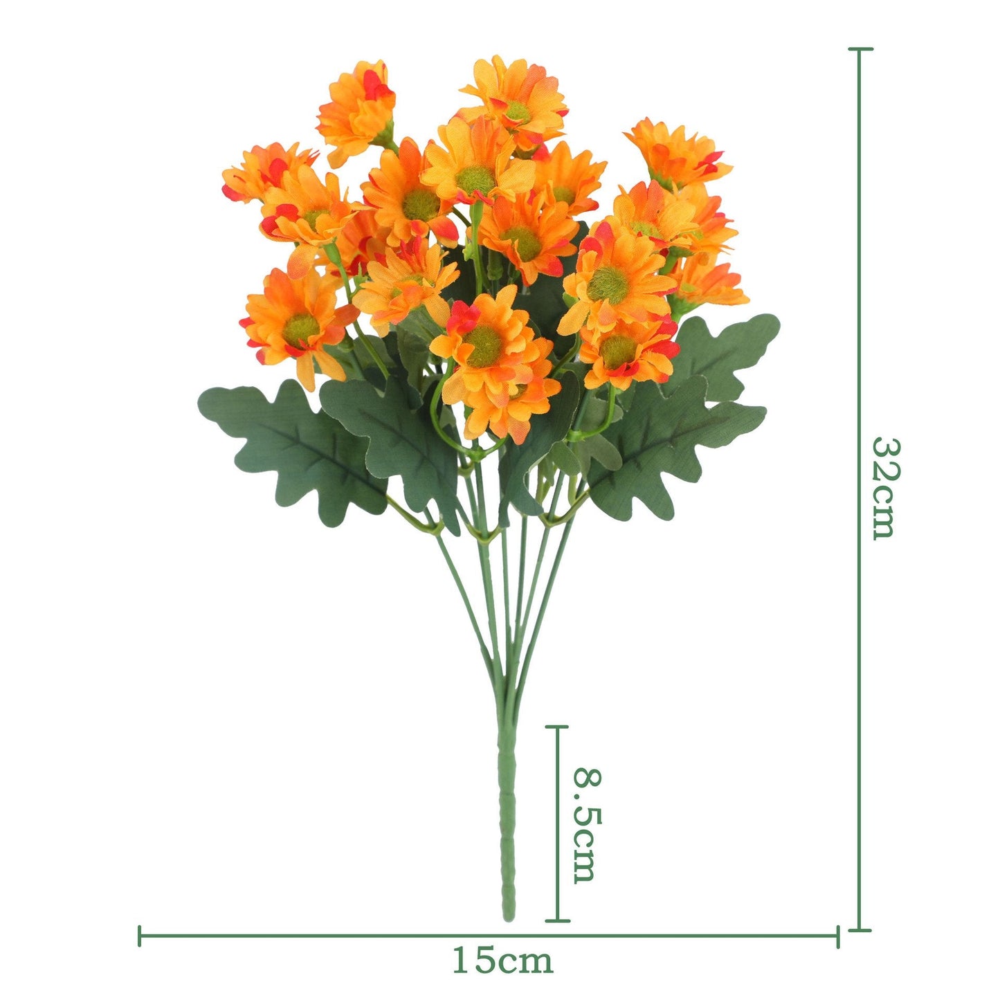 💥 Artificial Outdoor Sunset Mums Flowers - UV resistant, Waterproof, Windproof