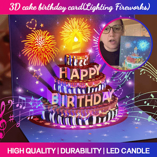 🔥2025 New Arrival - 50% OFF🎉Fireworks Pop-Up Cake Birthday Surprise Card🎂