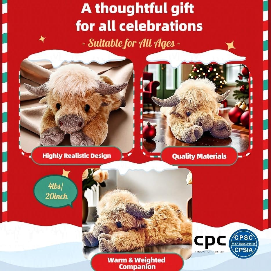 🔥LAST DAY 50% OFF -🎁Cute Cartoon Highland Cow Cuddly Toy