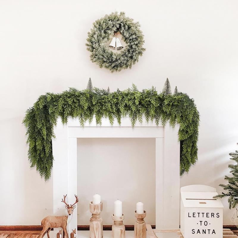🏆2025 Super Value Set(50% OFF)💥6 FT Artificial Cedar Garlands – Real Touch Winter Greenery