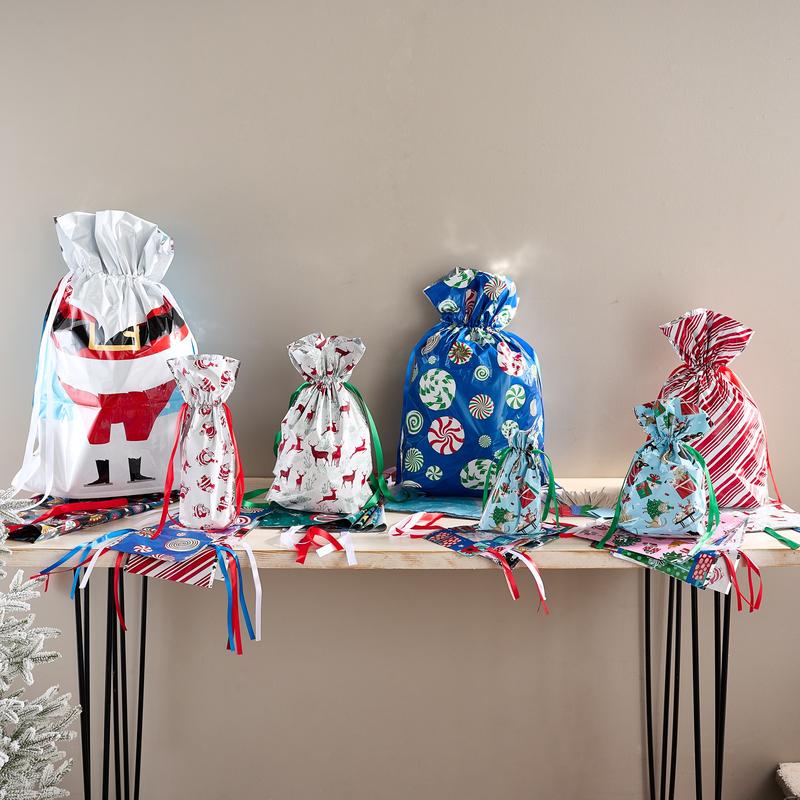 Christmas Gift Bags with Drawstring