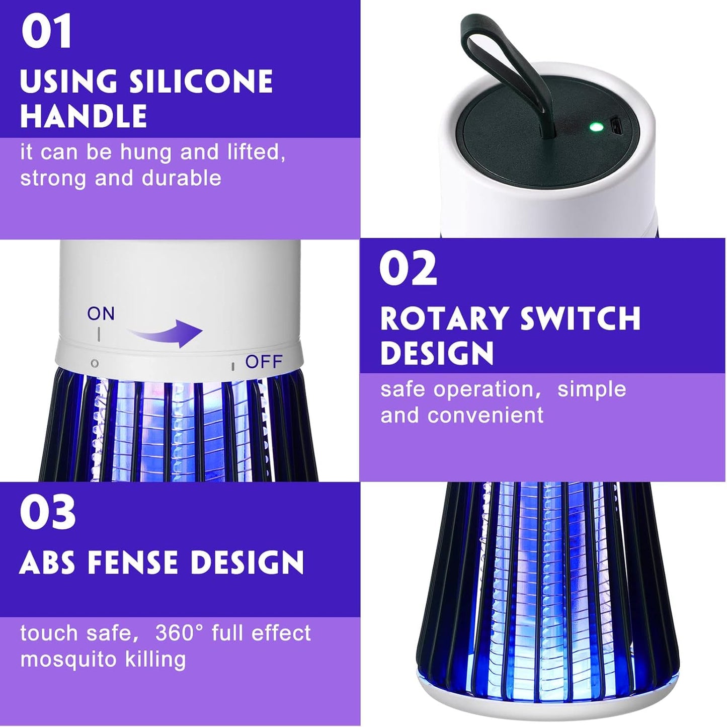 USB Electric Mosquito Killer Lamp – UV Light Insect Trap & Silent Bug Zapper for Home