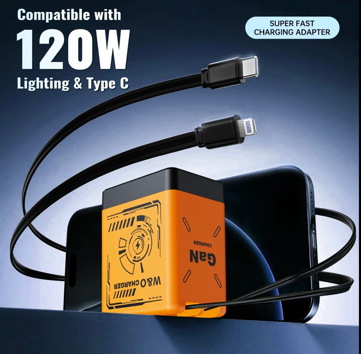⏰Limited stock!🔥W&O 2-in-1 GaN 120W Fast Charger