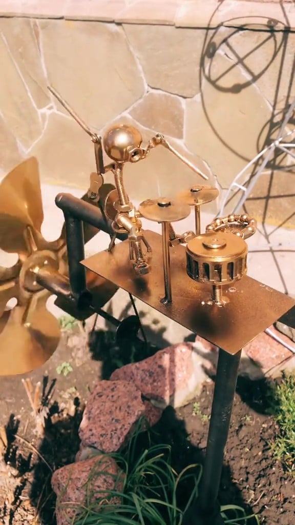 Handmade Metal Rock Band Windmill