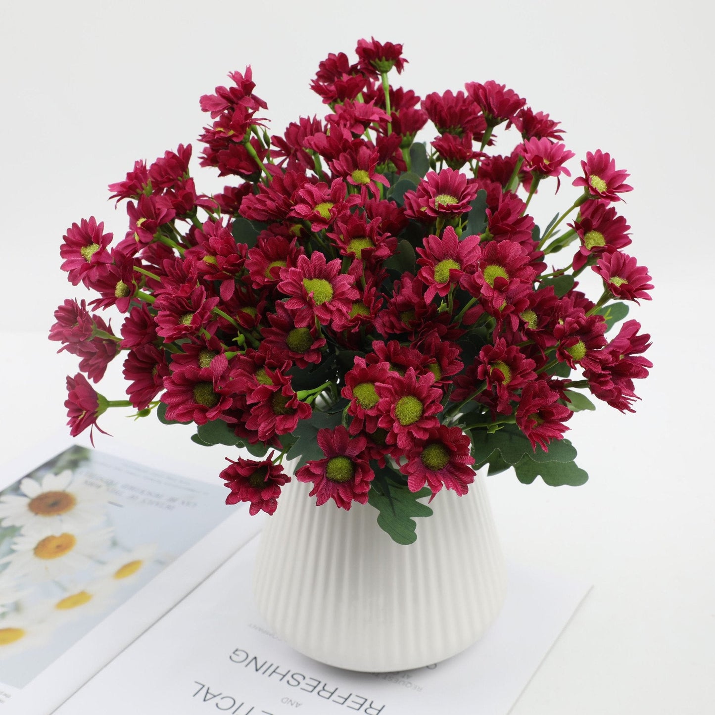 💥 Artificial Outdoor Sunset Mums Flowers - UV resistant, Waterproof, Windproof