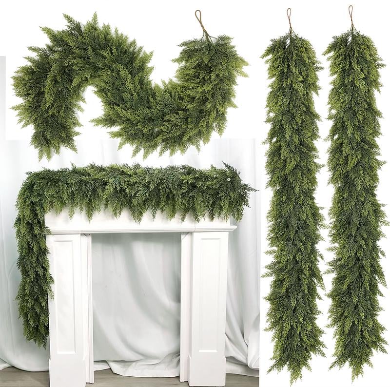 🏆2025 Super Value Set(50% OFF)💥6 FT Artificial Cedar Garlands – Real Touch Winter Greenery