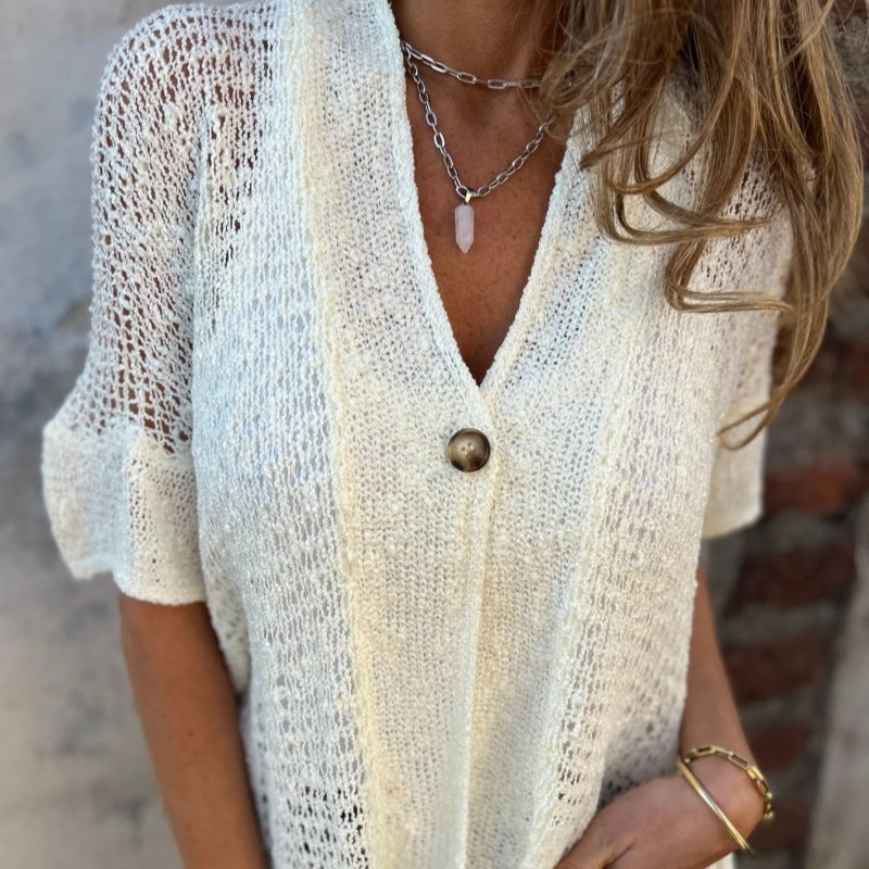 💐 Spring Sale 2025 – 50% OFF! 🔥 Solid Color Knitted Women’s Top with One Button
