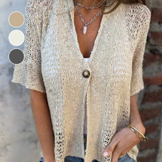 💐 Spring Sale 2025 – 50% OFF! 🔥 Solid Color Knitted Women’s Top with One Button
